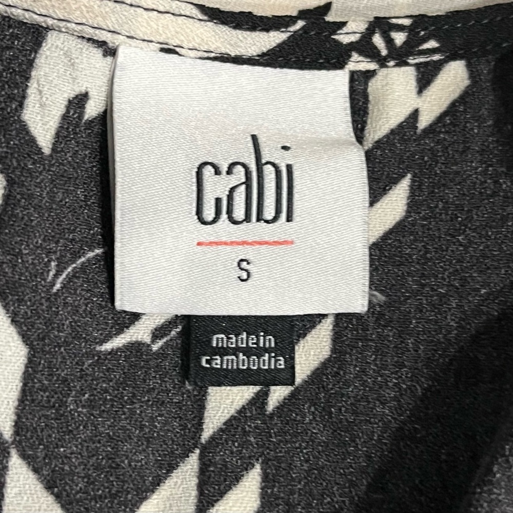 CABI S X Factor Wrap Dress Black White Floral Kimono 3/4 Sleeve A Line Belt NWOT - Picture 3 of 11